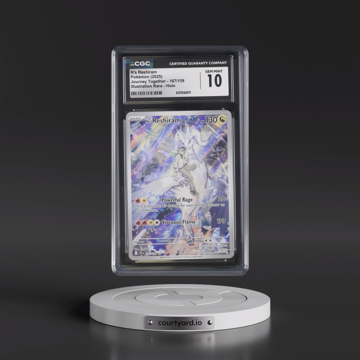 2024 Journey Together - JTG EN #167/159 N's Reshiram - Illustration Rare Holo (CGC 10 GEM MINT)