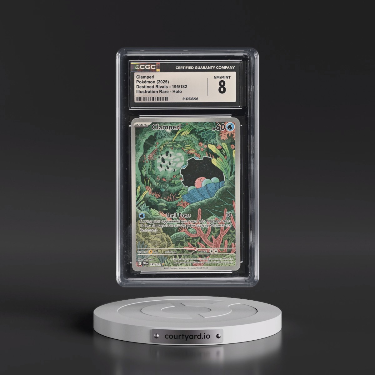 2025 Destined Rivals - DRI EN #195/182 Clamperl - Illustration Rare Holo (CGC 8 NM-MT)
