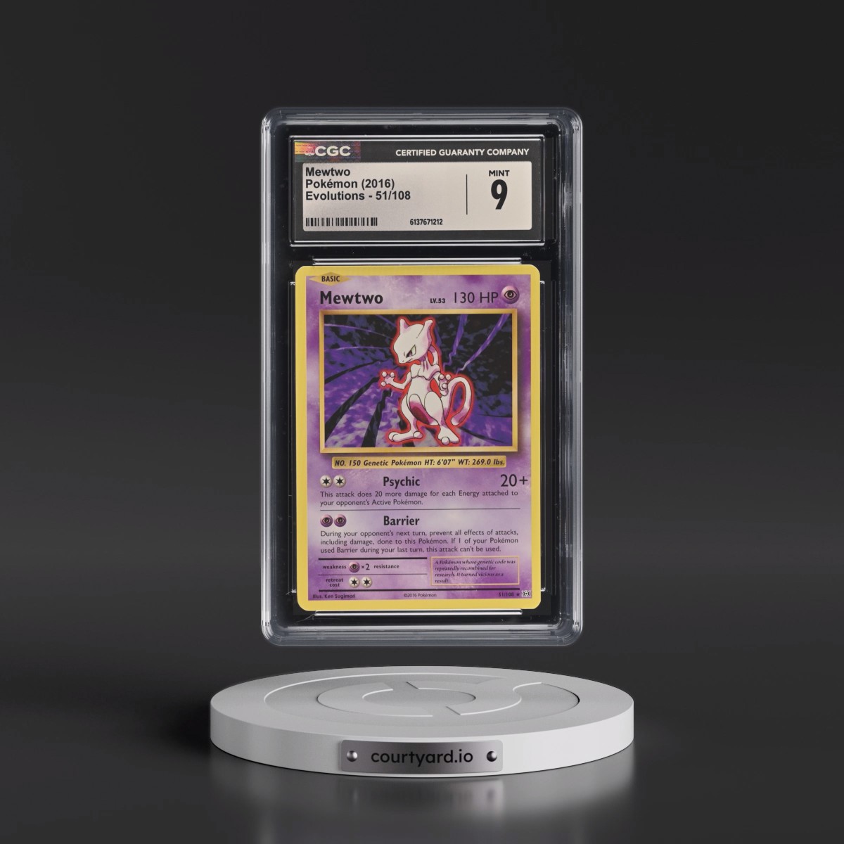 2016 Evolutions #51/108 Mewtwo (CGC 9 MINT)