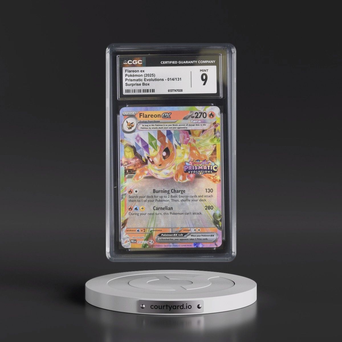 2024 Prismatic Evolutions - PRE EN #014/131 Flareon ex - Surprise Box (Prismatic Evolutions Stamp) (Holo) (CGC 9 MINT)
