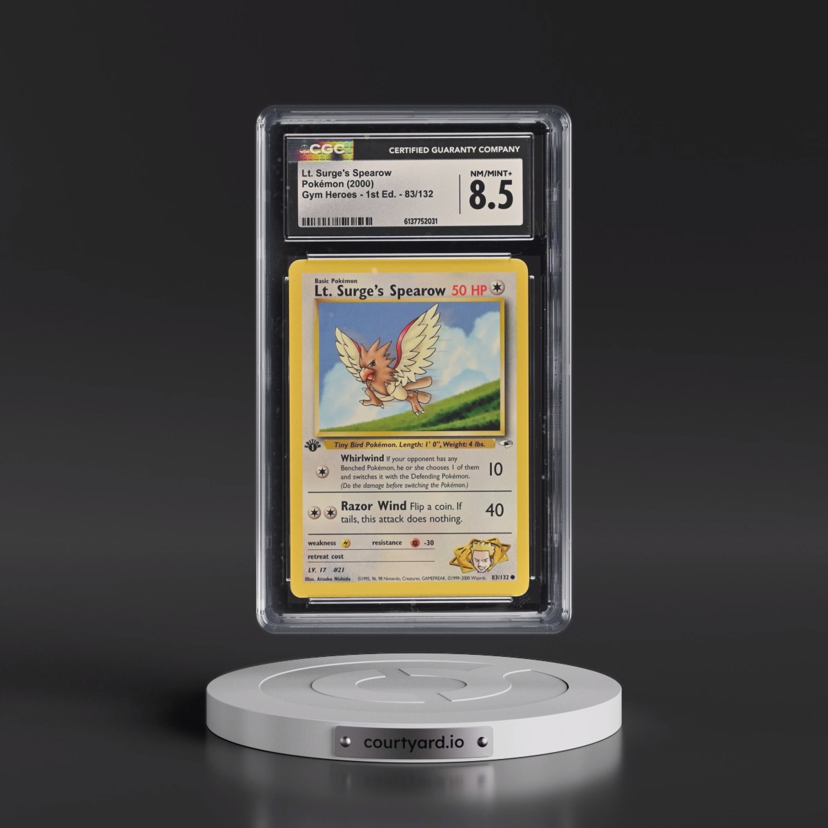 2000 Gym Heroes #83/132 Lt. Surge's Spearow - 1st Edition 1st Edition (CGC 8.5 NM-MT+)