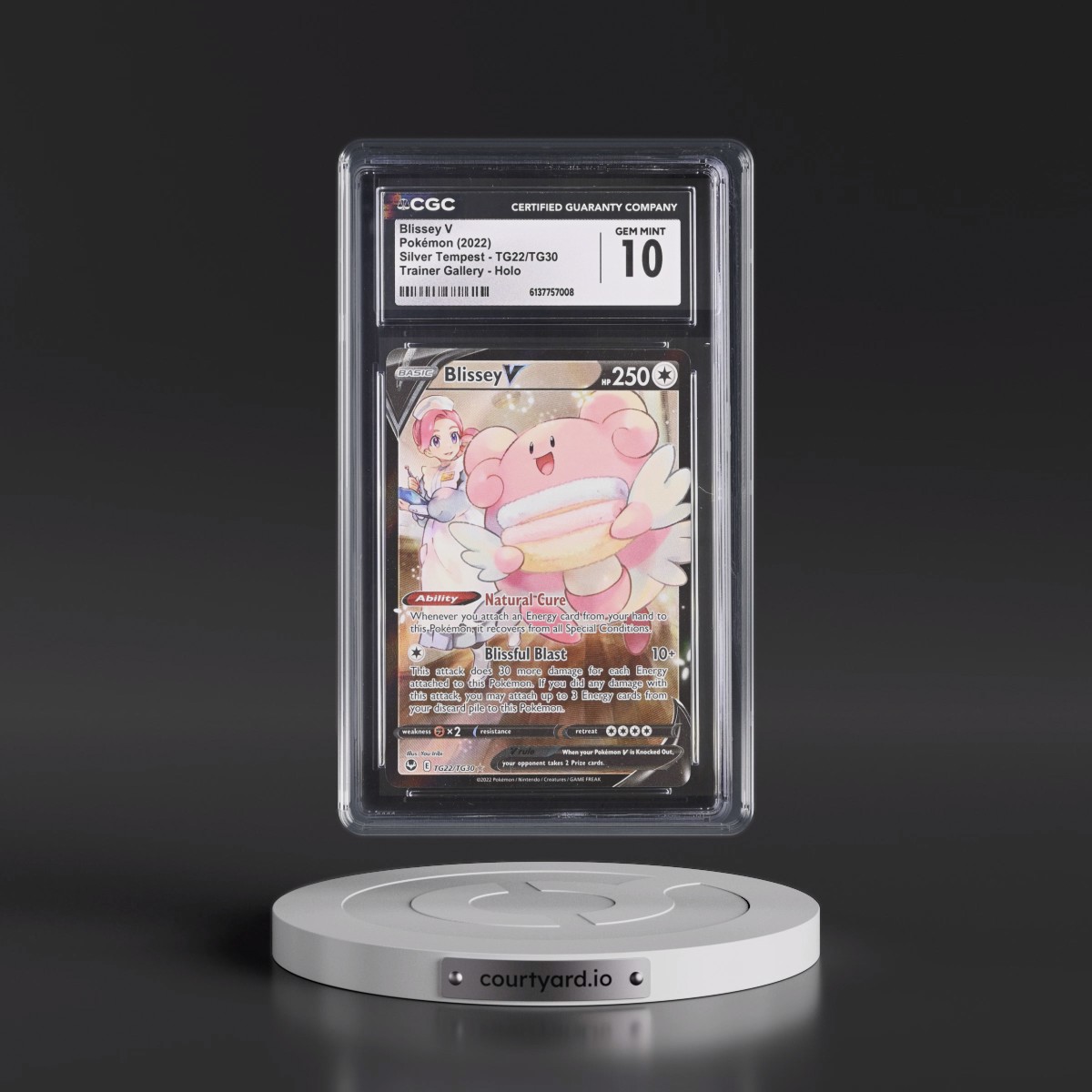 2022 Silver Tempest #TG22/TG30 Blissey V - Trainer Gallery Holo (CGC 10 GEM MINT)