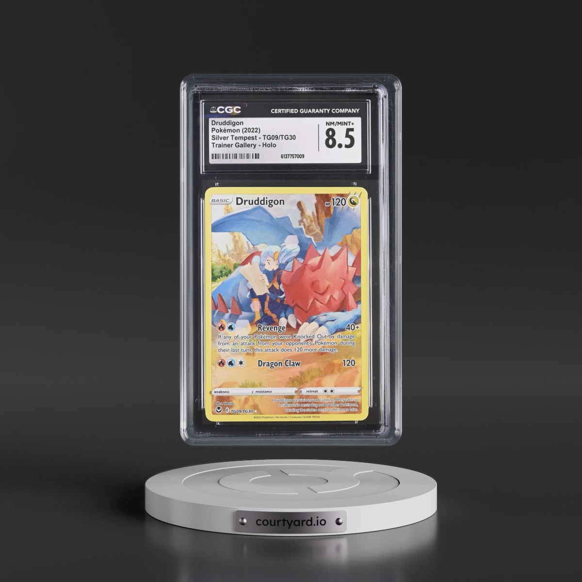 2022 Silver Tempest #TG09/TG30 Druddigon - Trainer Gallery Holo (CGC 8.5 NM-MT+)