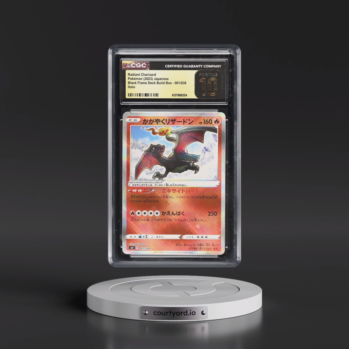 2023 Ruler of the Black Flame Deck Build Box #001/038 Radiant Charizard - Holo (CGC 10 PRISTINE)