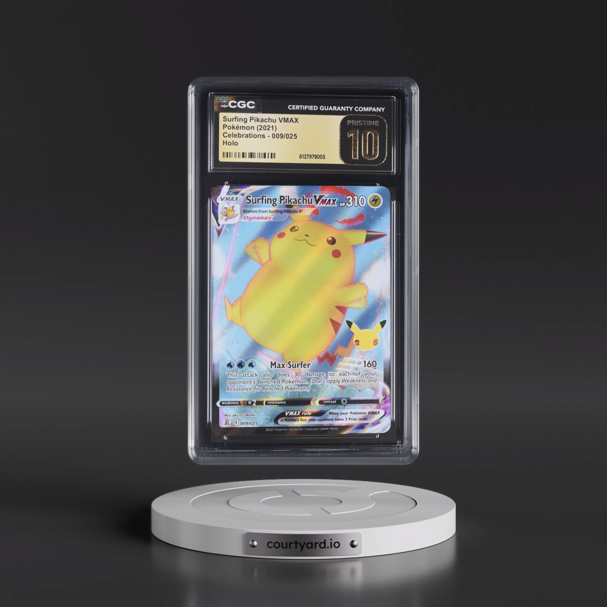 2021 Celebrations #009/025 Surfing Pikachu VMAX - Holo (CGC 10 PRISTINE)