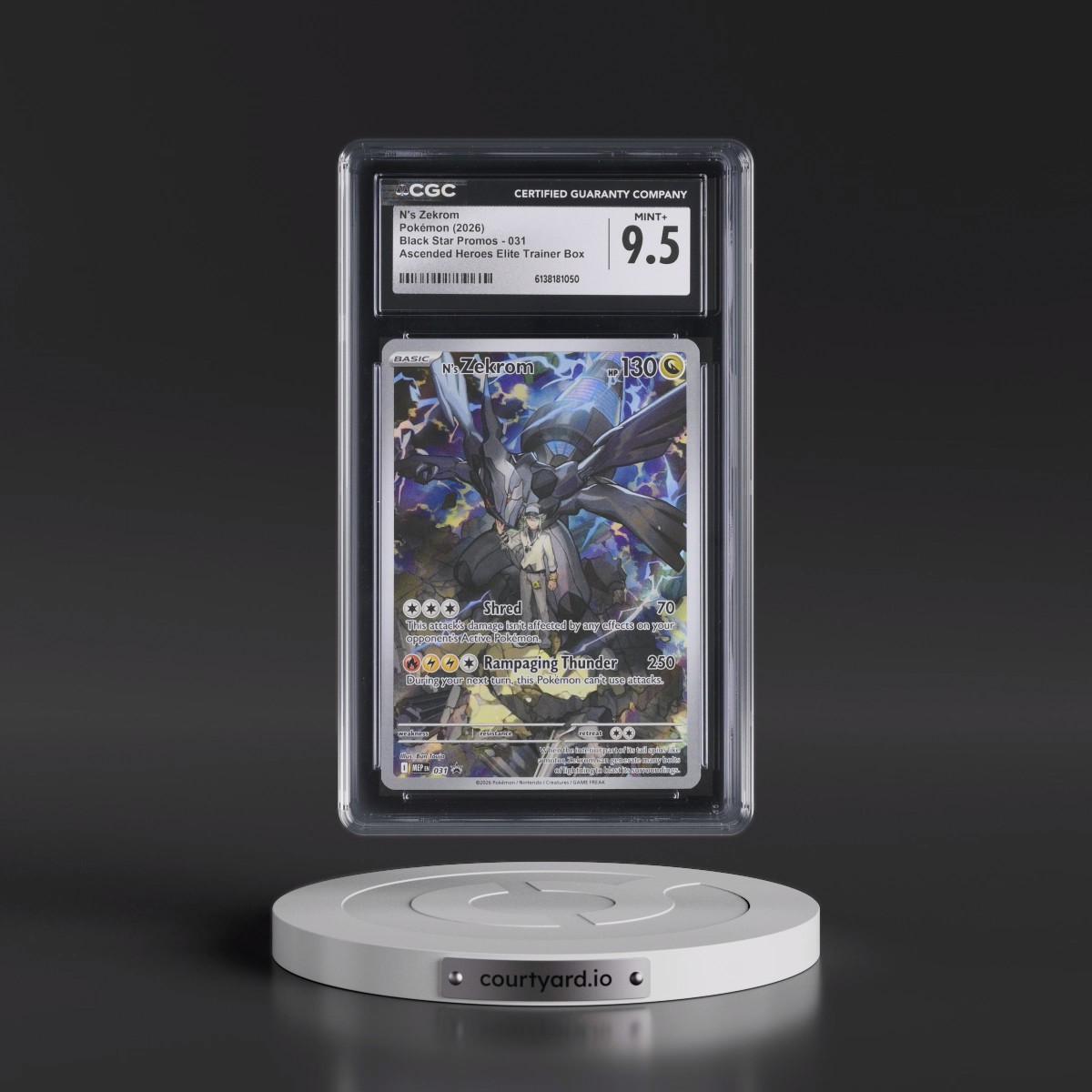 2025 Black Star Promos - Mega Evolution MEP EN #031 N's Zekrom - Ascended Heroes Elite Trainer Box (Holo) (CGC 9.5 MINT+)