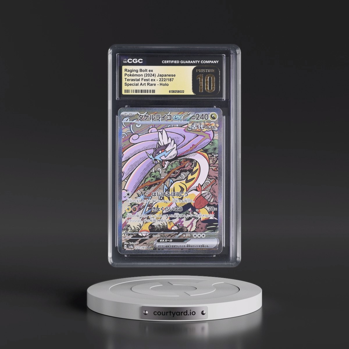 2024 High Class Pack: Terastal Fest ex - sv8a #222/187 Raging Bolt ex - Special Art Rare Holo (CGC 10 PRISTINE)