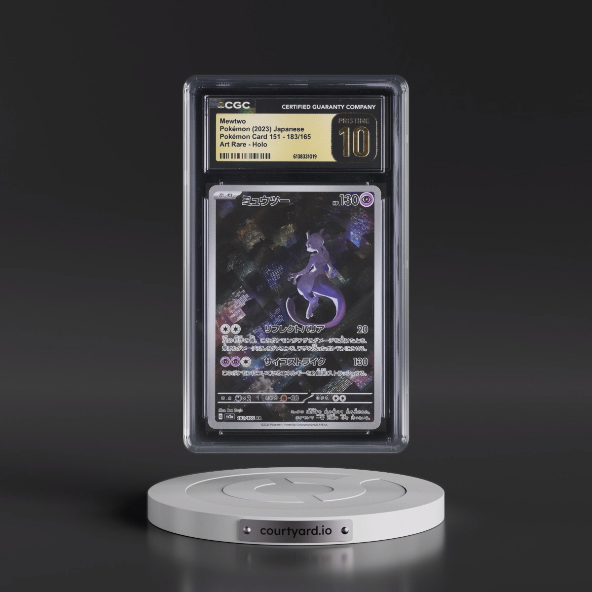 2023 Pokémon Card 151 #183/165 Mewtwo - Art Rare Holo (CGC 10 PRISTINE)
