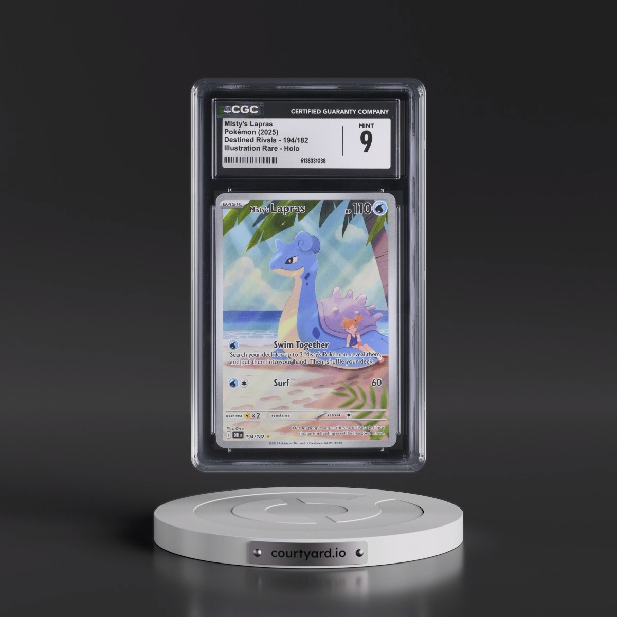 2025 Destined Rivals - DRI EN #194/182 Misty's Lapras - Illustration Rare Holo (CGC 9 MINT)