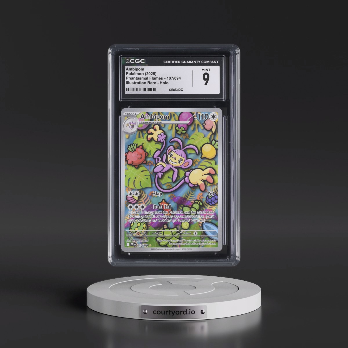 2025 Phantasmal Flames - PFL EN #107/094 Ambipom - Illustration Rare Holo (CGC 9 MINT)