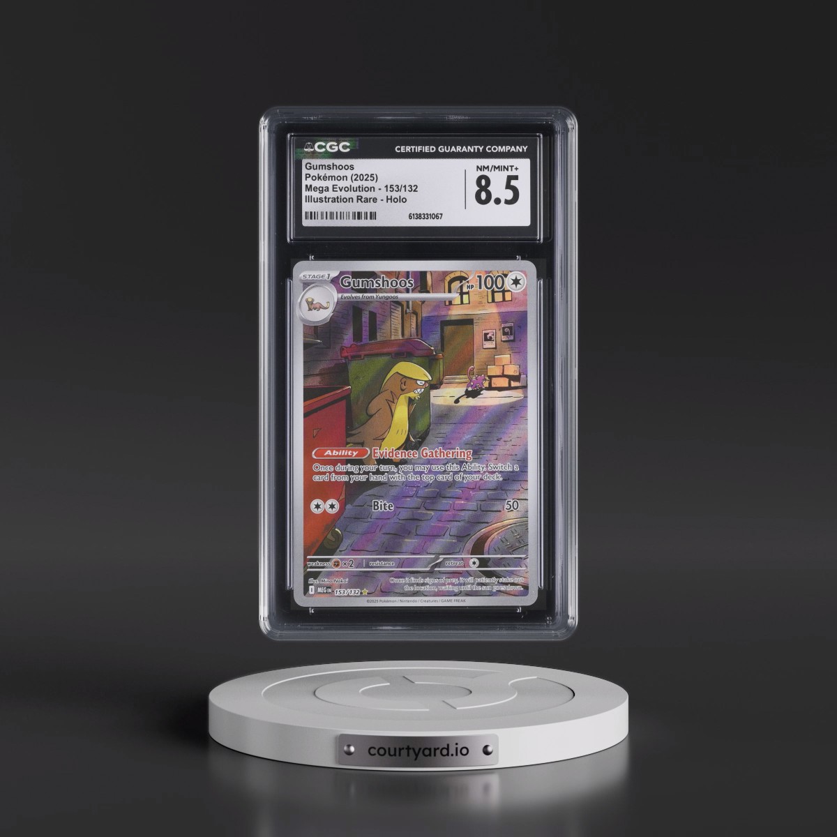 2025 Mega Evolution - MEG EN #153/132 Gumshoos - Illustration Rare Holo (CGC 8.5 NM-MT+)
