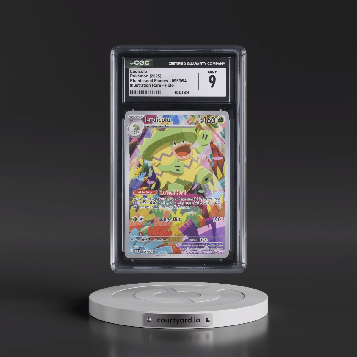 2025 Phantasmal Flames - PFL EN #095/094 Ludicolo - Illustration Rare Holo (CGC 9 MINT)