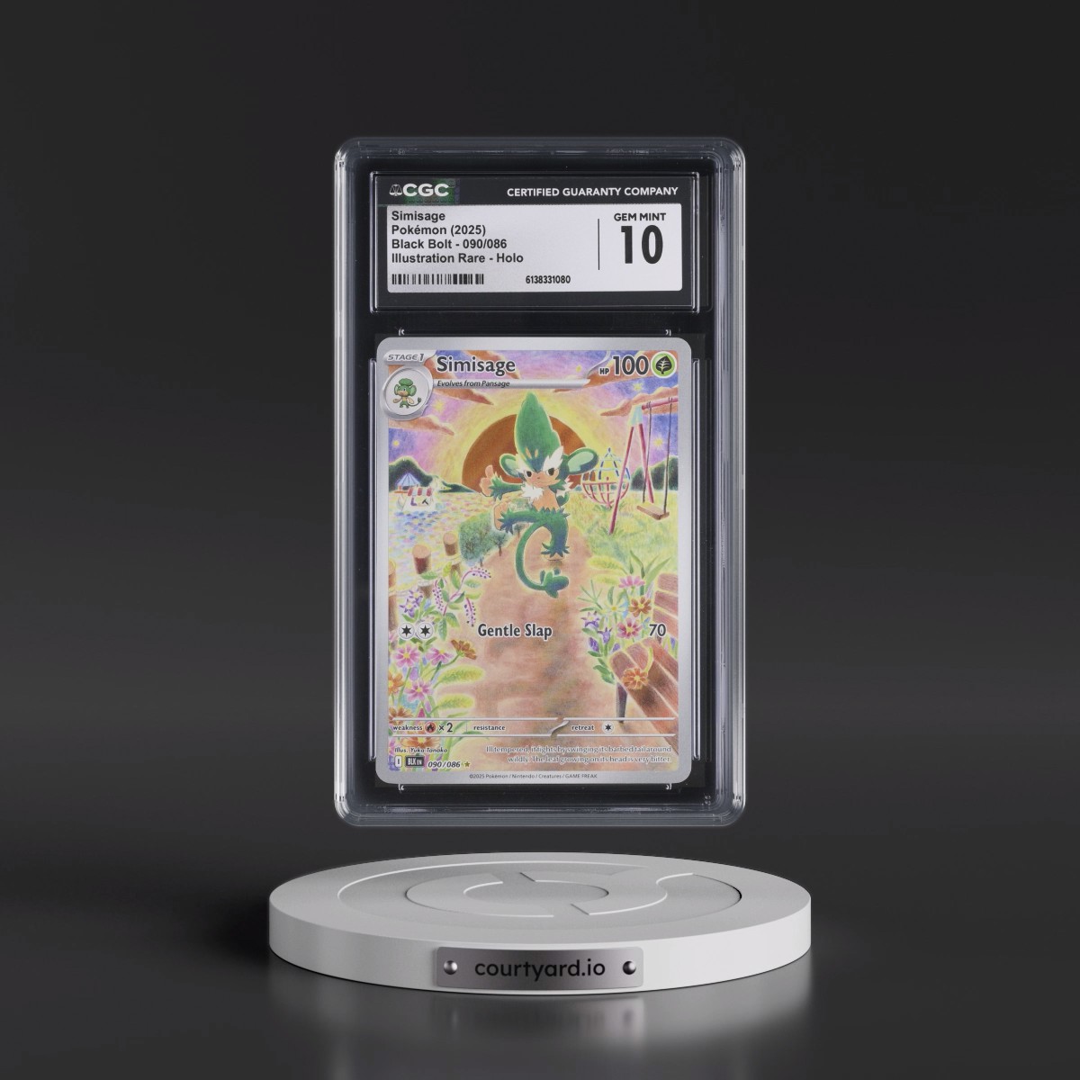 2025 Black Bolt - BLK EN #090/086 Simisage - Illustration Rare Holo (CGC 10 GEM MINT)