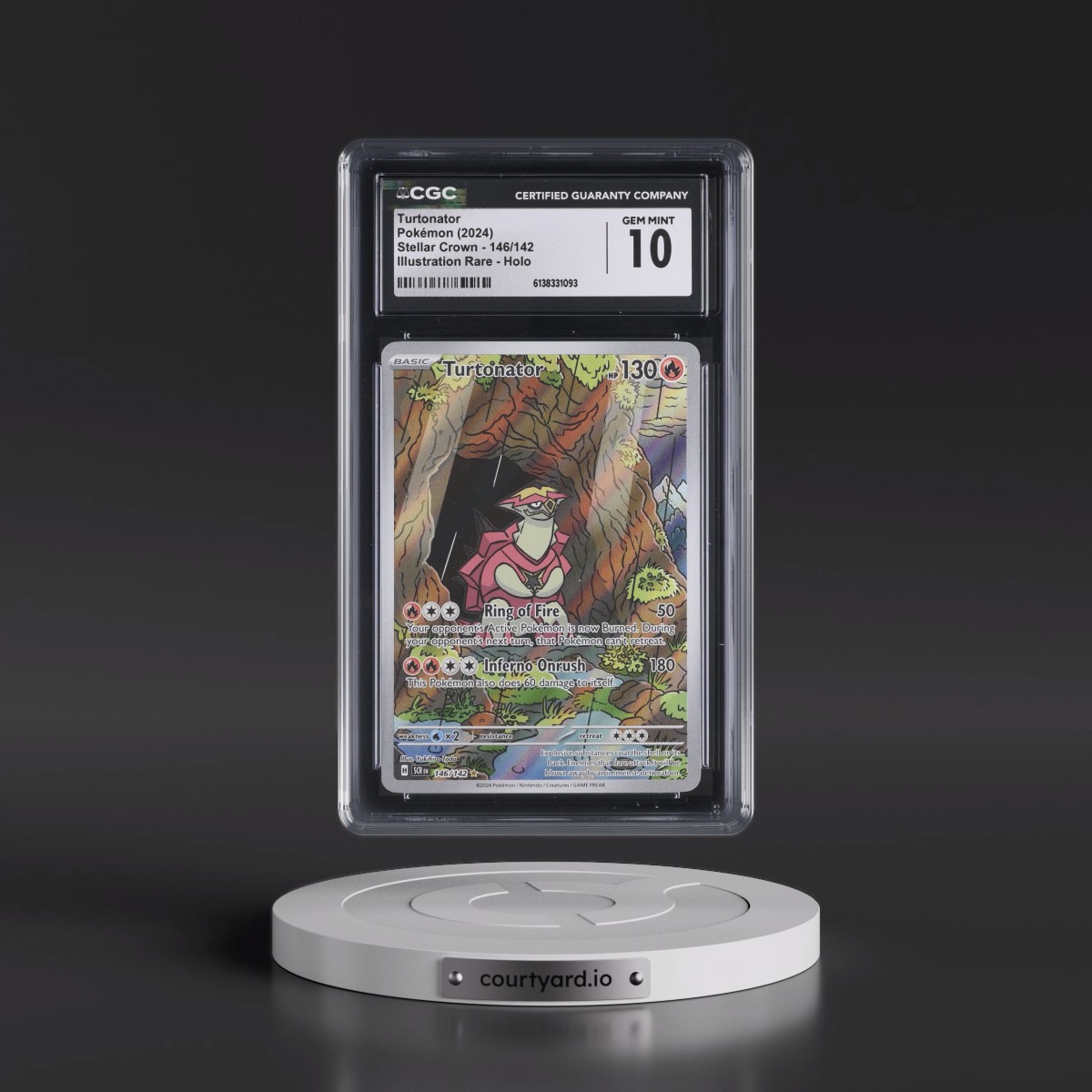 2024 Stellar Crown - SCR EN #146/142 Turtonator - Illustration Rare Holo (CGC 10 GEM MINT)