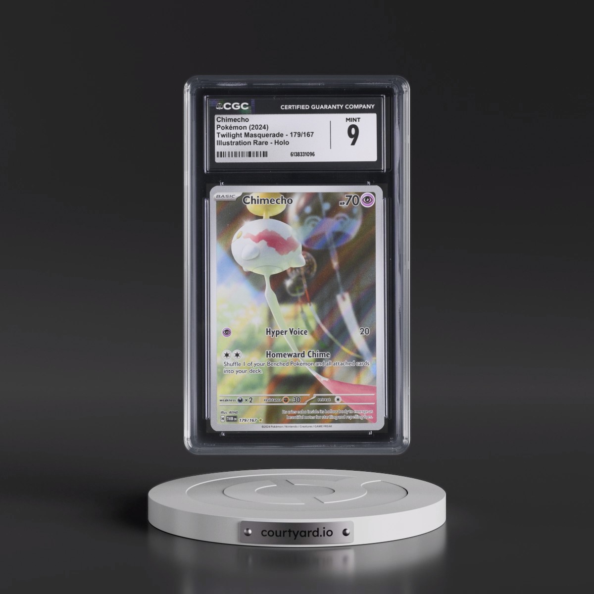 2024 Twilight Masquerade - TWM EN #179/167 Chimecho - Illustration Rare Holo (CGC 9 MINT)