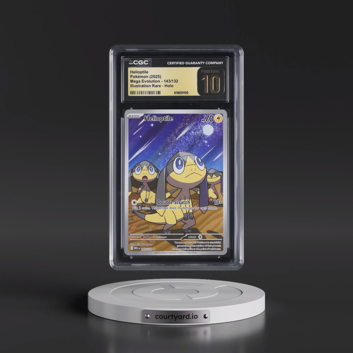 2025 Mega Evolution - MEG EN #143/132 Helioptile - Illustration Rare Holo (CGC 10 PRISTINE)