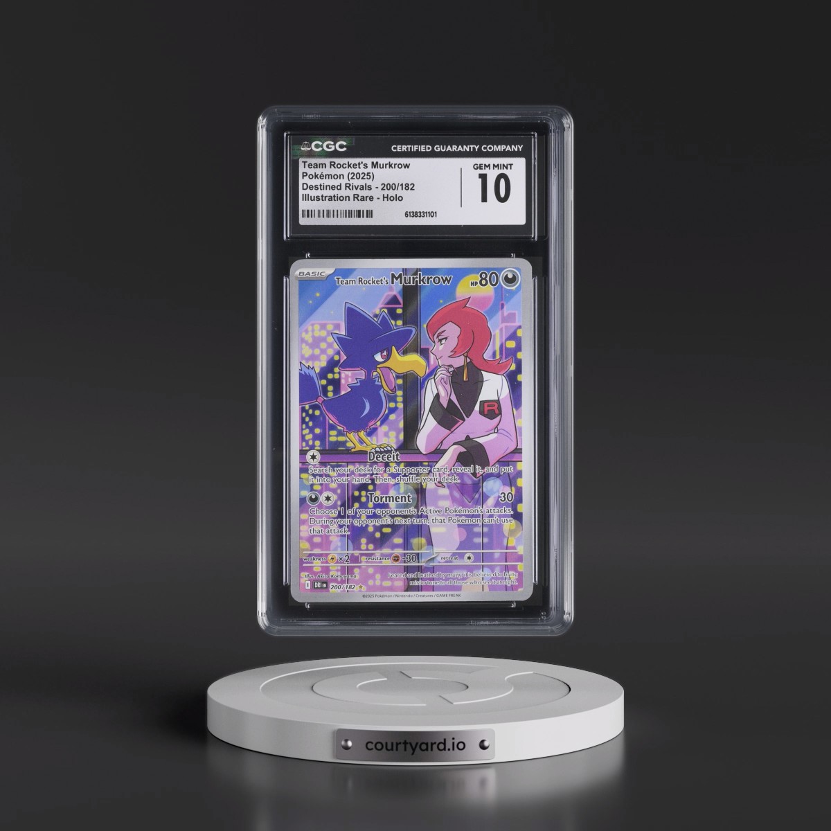 2025 Destined Rivals - DRI EN #200/182 Team Rocket's Murkrow - Illustration Rare Holo (CGC 10 GEM MINT)