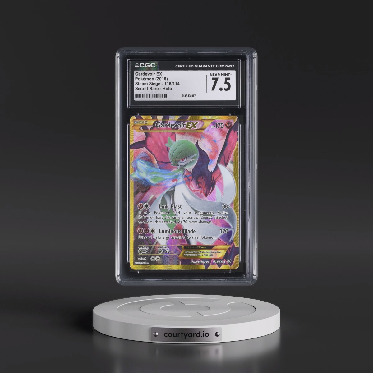 2016 Steam Siege #116/114 Gardevoir EX - Secret Rare Holo (CGC 7.5 NM+)