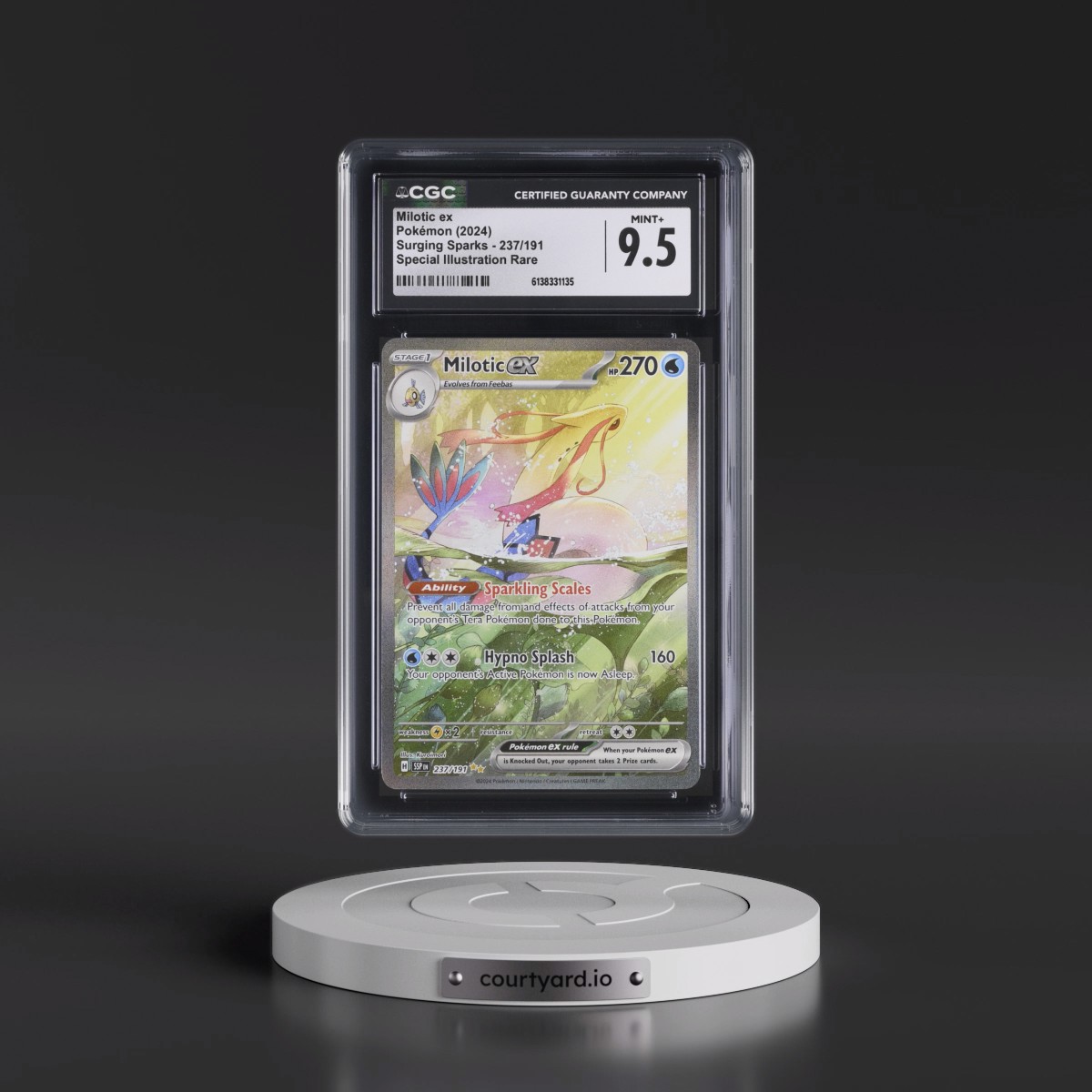 2024 Surging Sparks - SSP EN #237/191 Milotic ex - Special Illustration Rare (Holo) (CGC 9.5 MINT+)