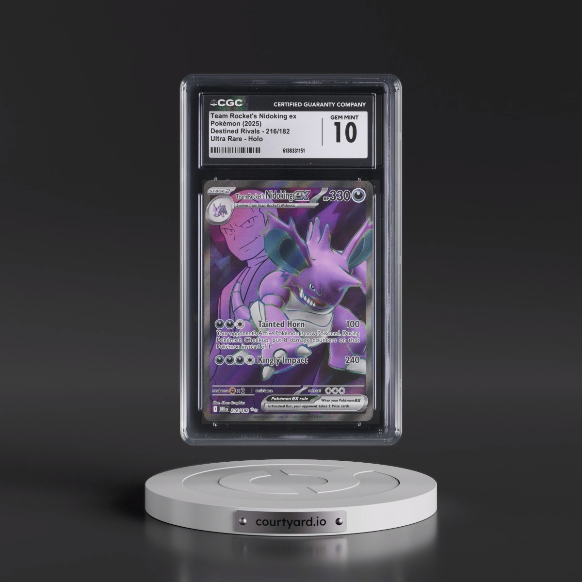 2025 Destined Rivals - DRI EN #216/182 Team Rocket's Nidoking ex - Ultra Rare Holo (CGC 10 GEM MINT)