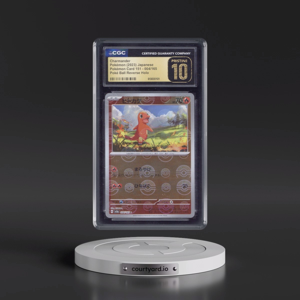 2023 Pokémon Card 151 #004/165 Charmander - Reverse Holo Poké Ball (CGC 10 PRISTINE)