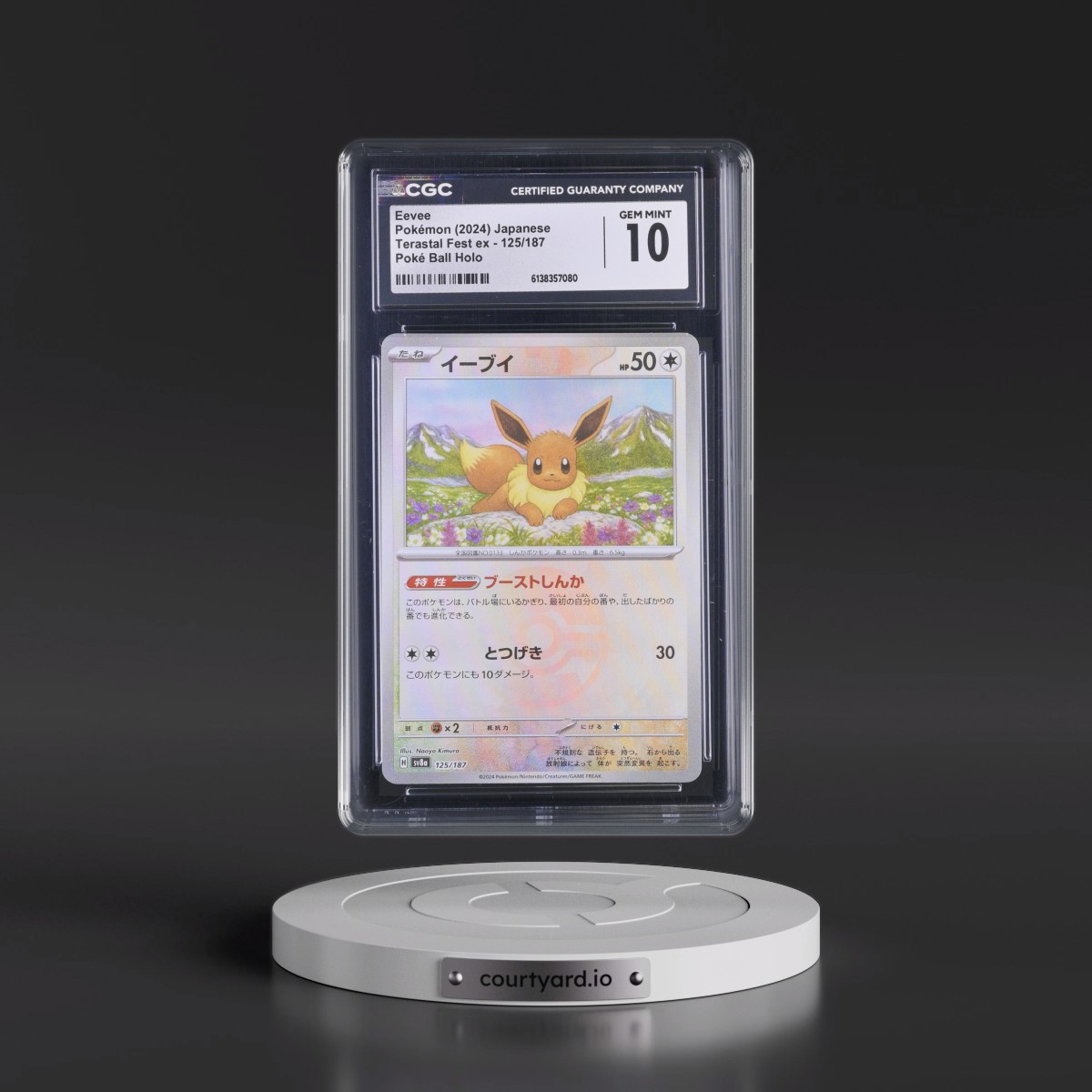 2024 High Class Pack: Terastal Fest ex - sv8a #125/187 Eevee - Poké Ball Holo (CGC 10 GEM MINT)
