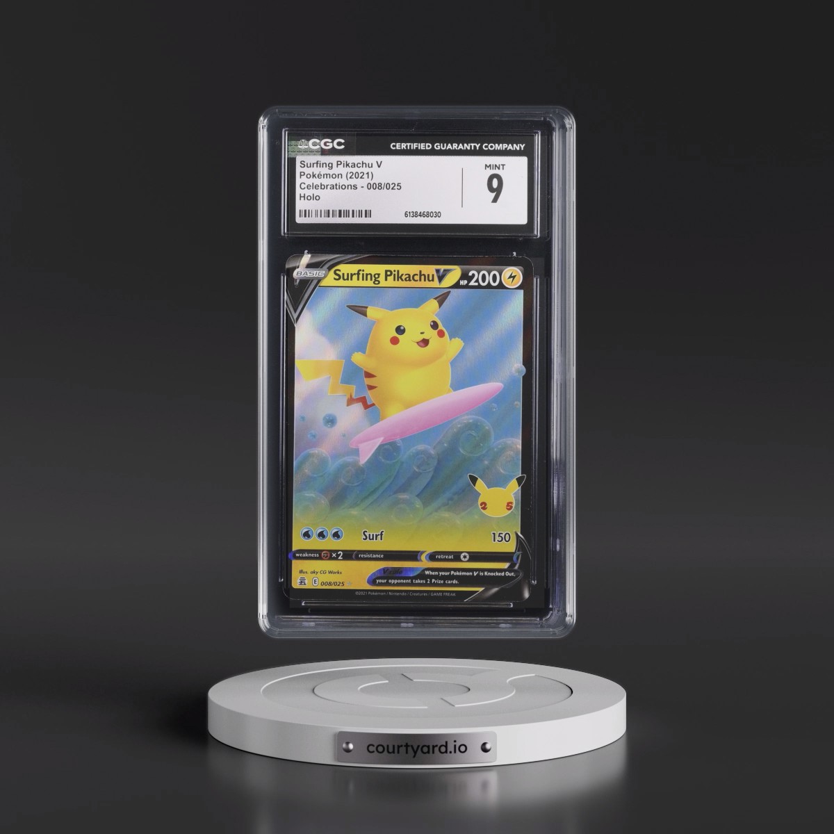 2021 Celebrations #008/025 Surfing Pikachu V - Holo (CGC 9 MINT)