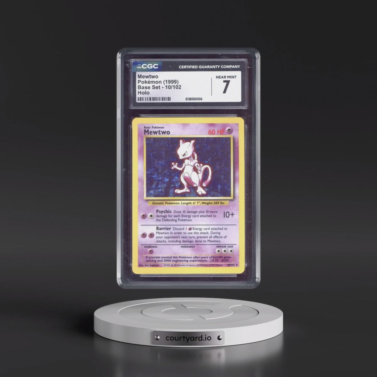 1999 Base Set #10/102 Mewtwo - Holo (CGC 7 NM)
