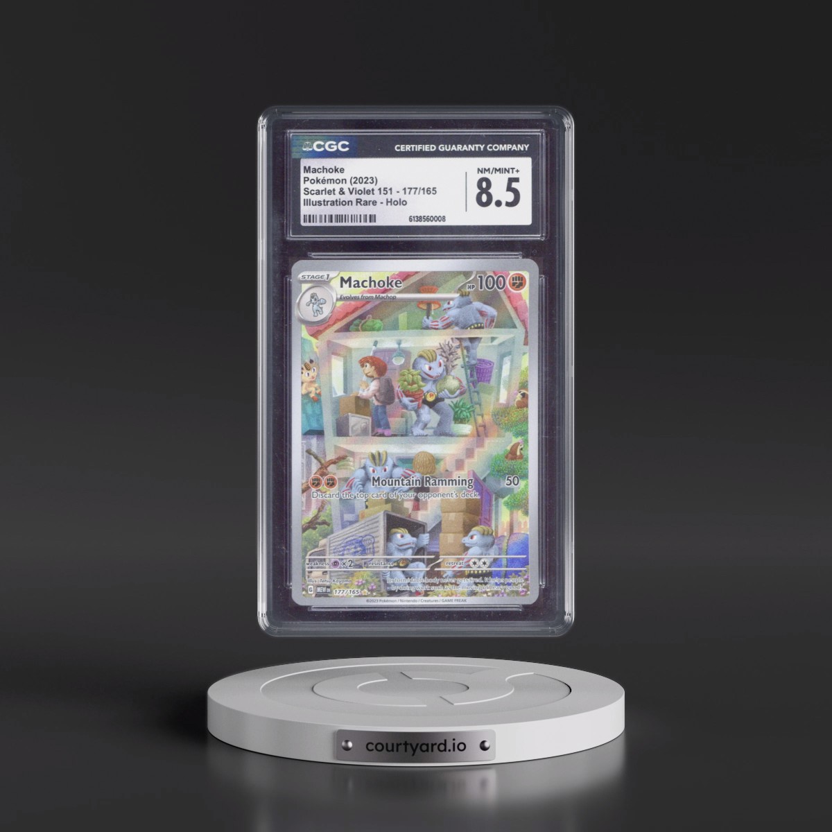 2023 Scarlet & Violet 151 - MEW EN #177/165 Machoke - Illustration Rare Holo (CGC 8.5 NM-MT+)