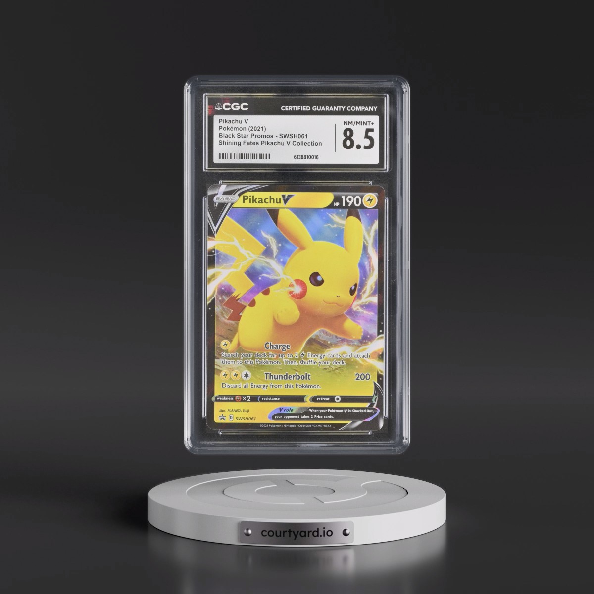 2017 Black Star Promos - Sword & Shield #SWSH061 Pikachu V - Shining Fates Pikachu V Collection (Holo) (CGC 8.5 NM-MT+)