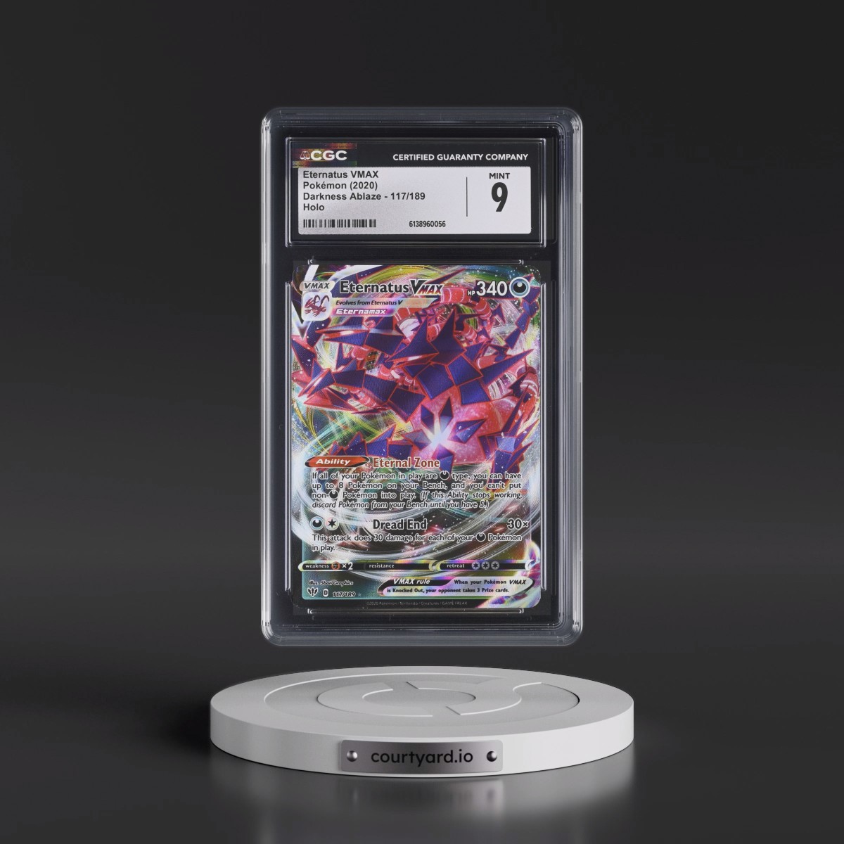 2020 Darkness Ablaze #117/189 Eternatus VMAX - Holo (CGC 9 MINT)