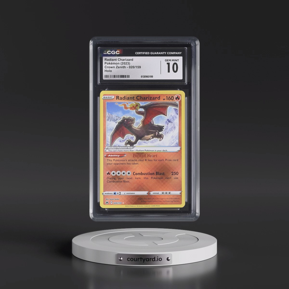 2023 Crown Zenith #020/159 Radiant Charizard - Holo (CGC 10 GEM MINT)