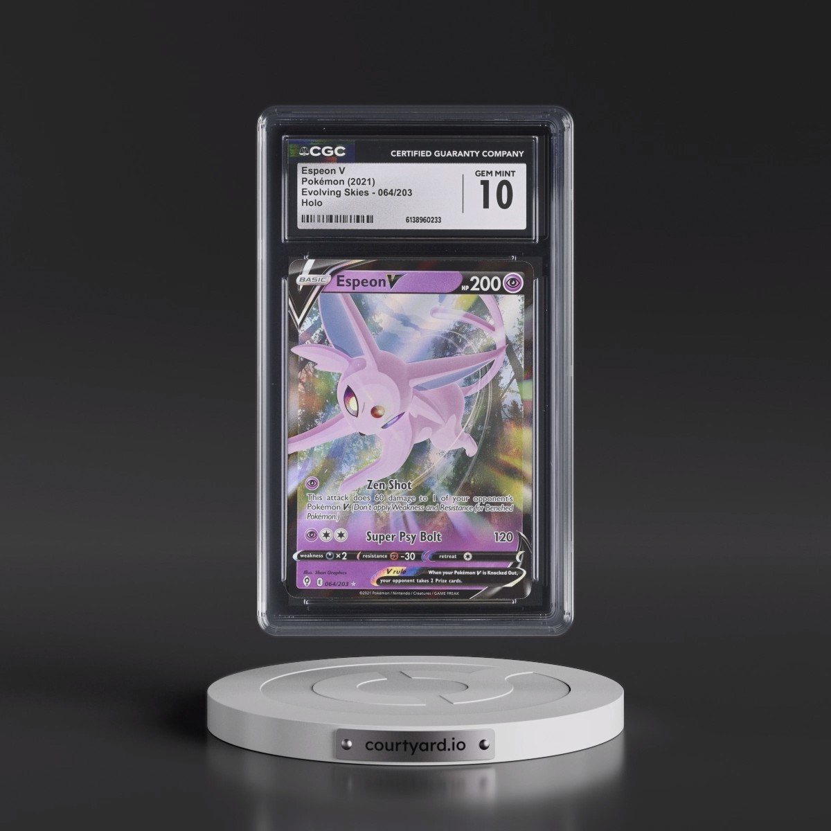 2021 Evolving Skies #064/203 Espeon V - Holo (CGC 10 GEM MINT)