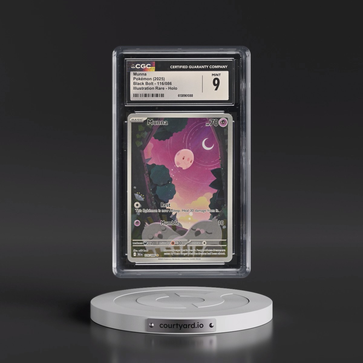 2025 Black Bolt - BLK EN #116/086 Munna - Illustration Rare Holo (CGC 9 MINT)