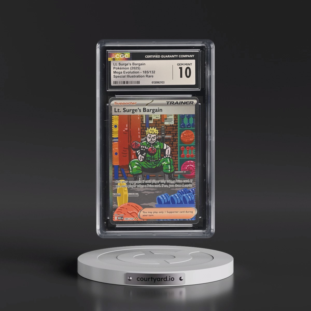 2025 Mega Evolution - MEG EN #185/132 Lt. Surge's Bargain - Special Illustration Rare (Holo) (CGC 10 GEM MINT)