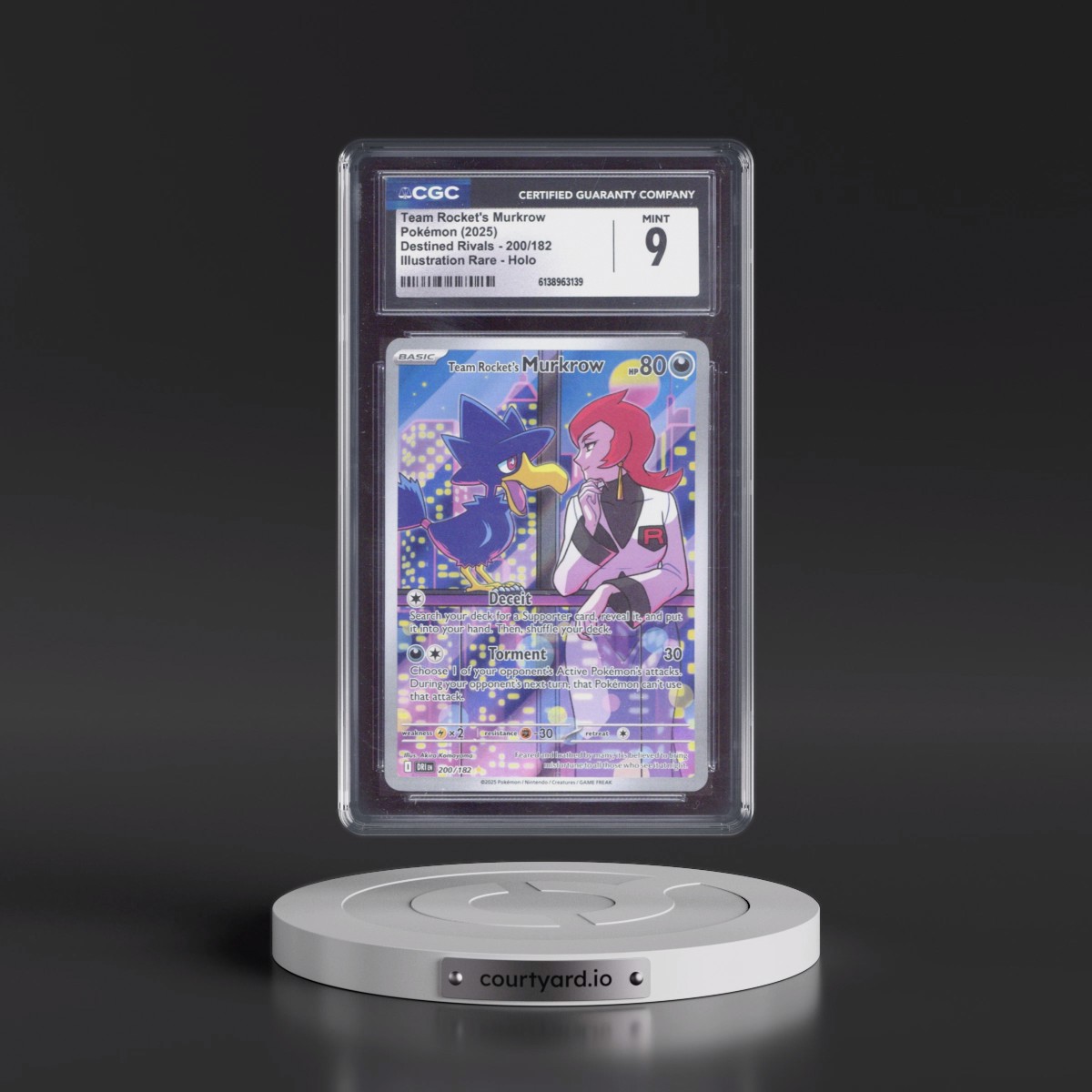 2025 Destined Rivals - DRI EN #200/182 Team Rocket's Murkrow - Illustration Rare Holo (CGC 9 MINT)