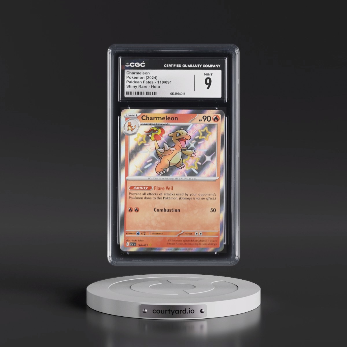 2024 Paldean Fates - PAF EN #110/091 Charmeleon - Shiny Rare Holo (CGC 9 MINT)
