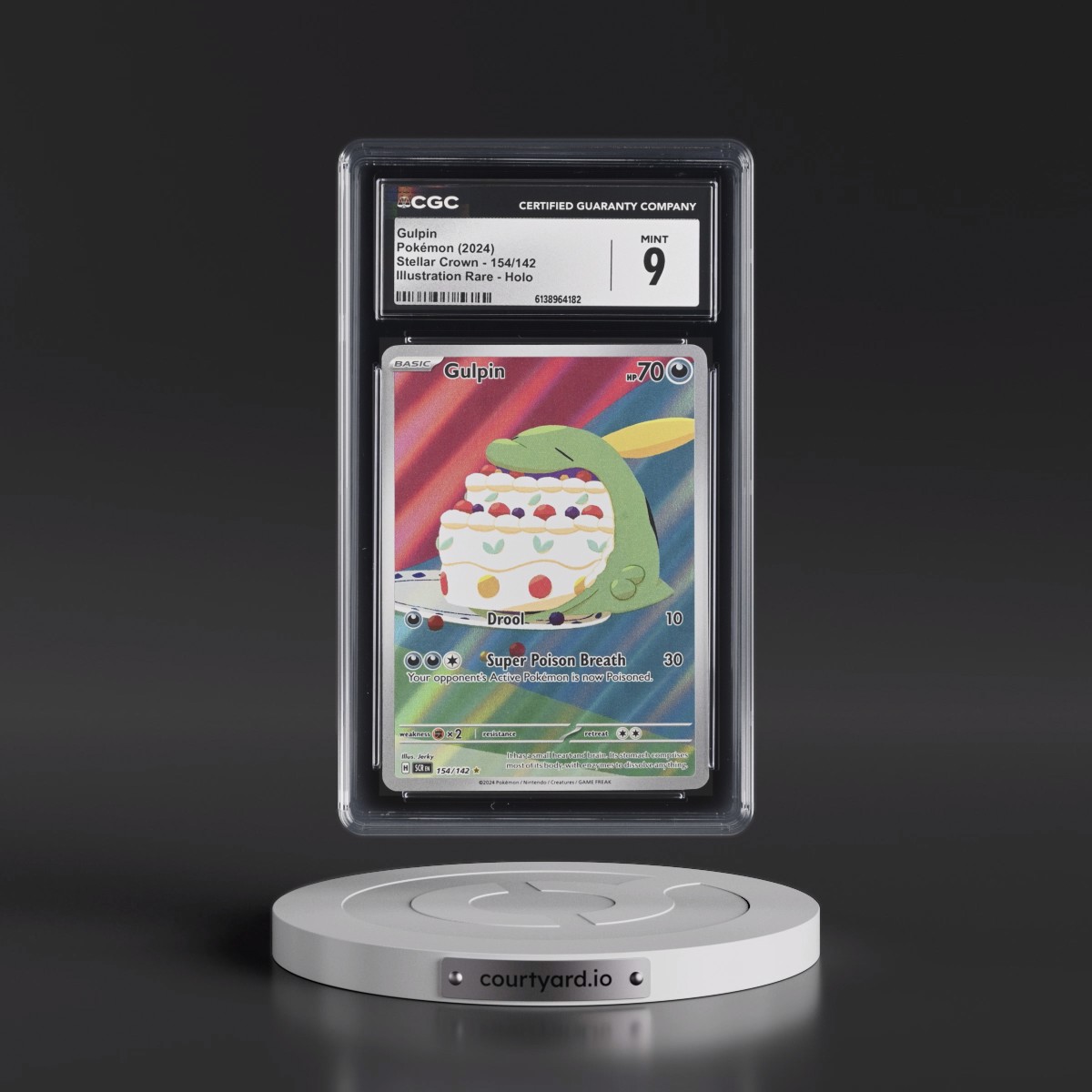 2024 Stellar Crown - SCR EN #154/142 Gulpin - Illustration Rare Holo (CGC 9 MINT)