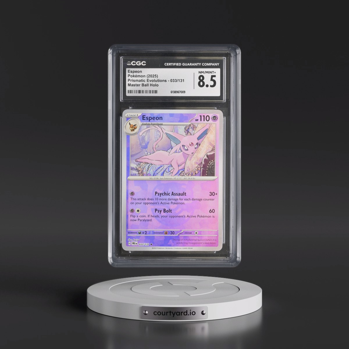 2024 Prismatic Evolutions - PRE EN Espeon - Master Ball Holo #033/131 CGC 8.5
