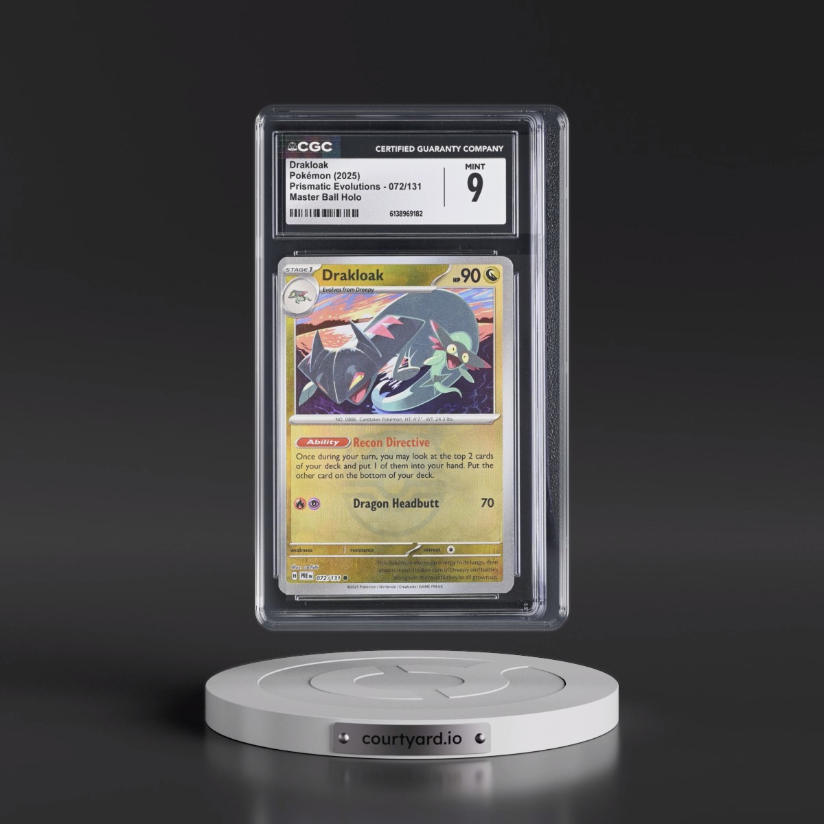 2024 Prismatic Evolutions - PRE EN #072/131 Drakloak - Master Ball Holo (CGC 9 MINT)