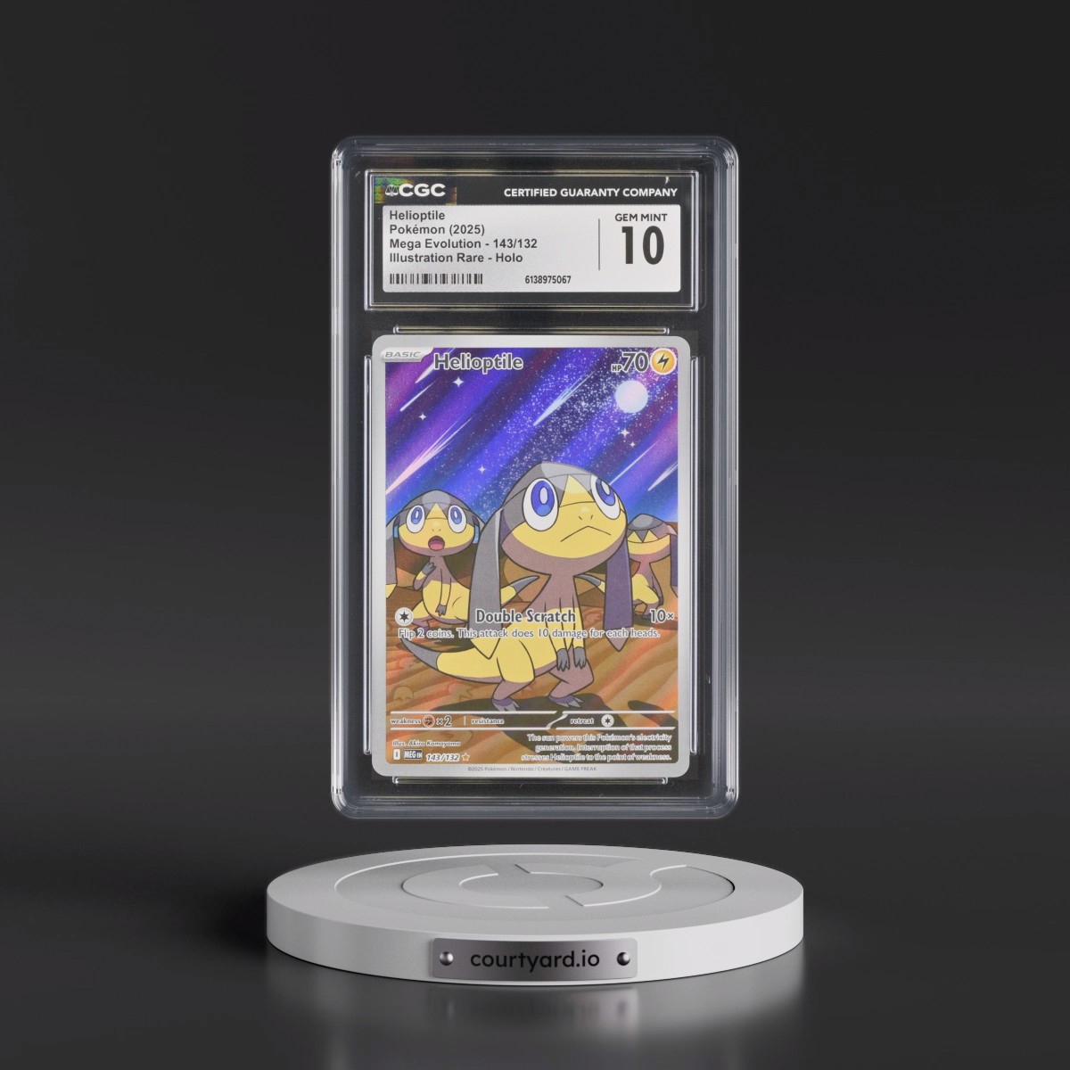 2025 Mega Evolution - MEG EN #143/132 Helioptile - Illustration Rare Holo (CGC 10 GEM MINT)