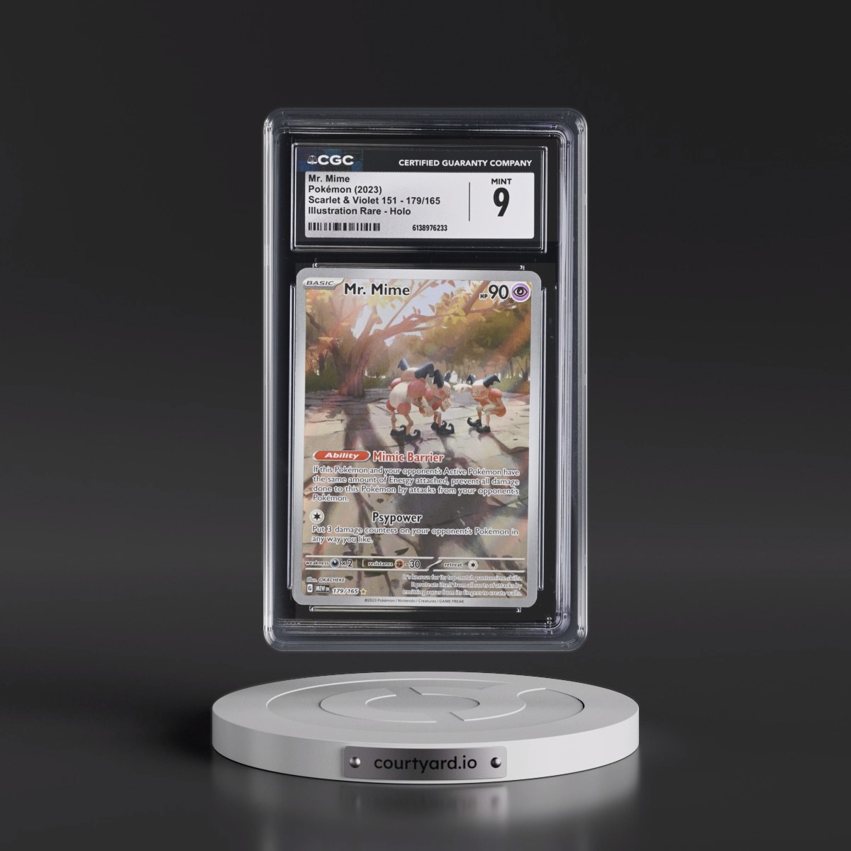 2023 Scarlet & Violet 151 - MEW EN #179/165 Mr. Mime - Illustration Rare Holo (CGC 9 MINT)