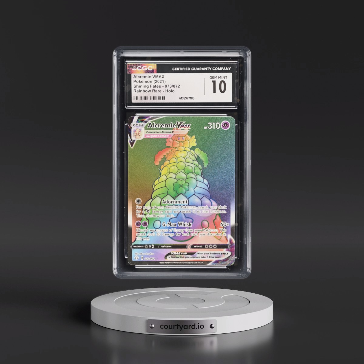 2021 Shining Fates #073/072 Alcremie VMAX - Rainbow Rare Holo (CGC 10 GEM MINT)