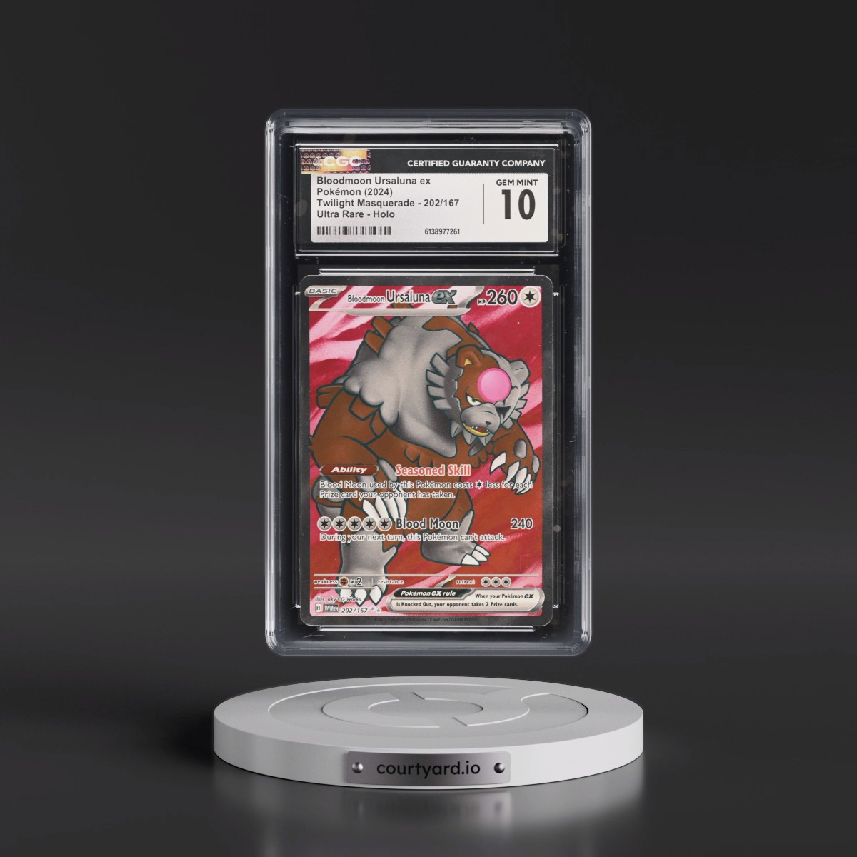 2024 Twilight Masquerade - TWM EN #202/167 Bloodmoon Ursaluna ex - Ultra Rare Holo (CGC 10 GEM MINT)