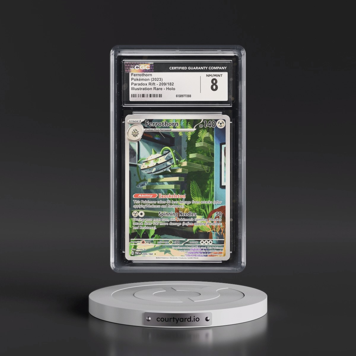 2023 Paradox Rift - PAR EN #209/182 Ferrothorn - Illustration Rare Holo (CGC 8 NM-MT)