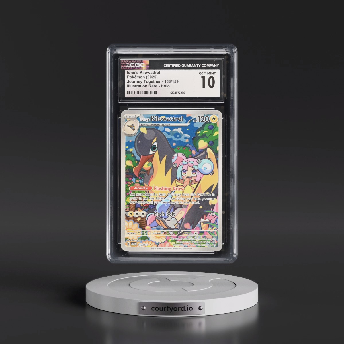 2024 Journey Together - JTG EN #163/159 Iono's Kilowattrel - Illustration Rare Holo (CGC 10 GEM MINT)