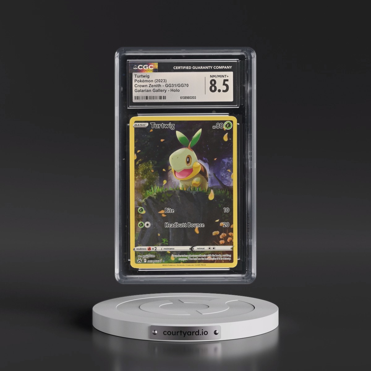 2023 Crown Zenith #GG31/GG70 Turtwig - Galarian Gallery Holo (CGC 8.5 NM-MT+)