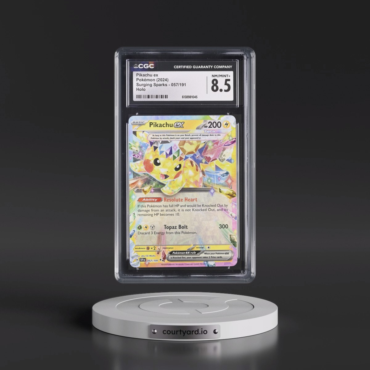 2024 Surging Sparks - SSP EN #057/191 Pikachu ex - Holo (CGC 8.5 NM-MT+)