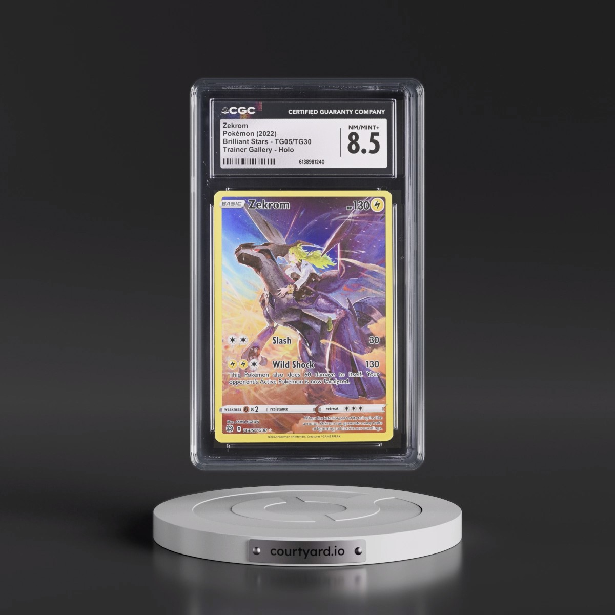 2022 Brilliant Stars #TG05/TG30 Zekrom - Trainer Gallery Holo (CGC 8.5 NM-MT+)