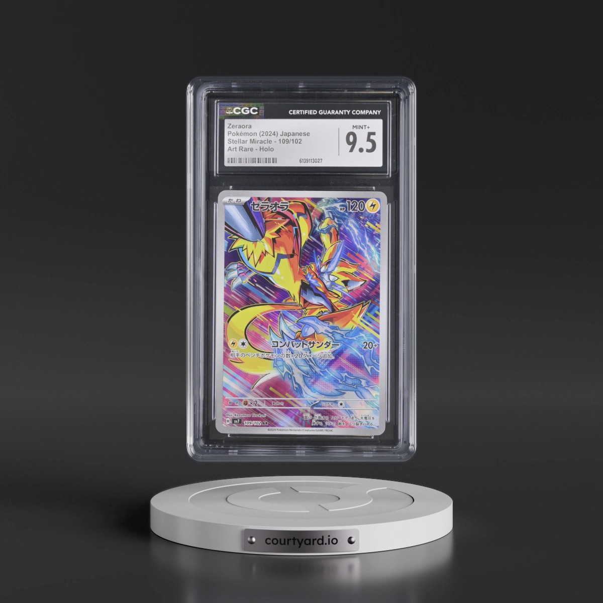 2024 Stellar Miracle #109/102 Zeraora - Art Rare Holo (CGC 9.5 MINT+)